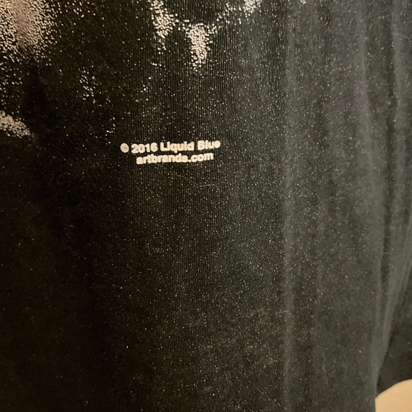 Vintage Liquid Blue Black VNeck With Woman and Rose XL - Picture 2 of 7